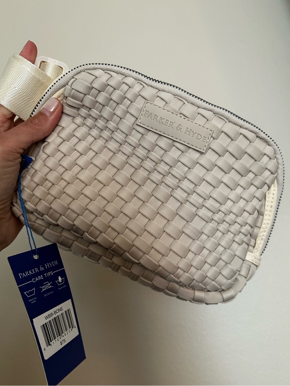 Parker & Hyde Woven Cosmetic Pouch in Bone